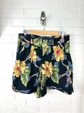 Vintage Liz Wear Petites Floral High Rise Shorts Size 8P